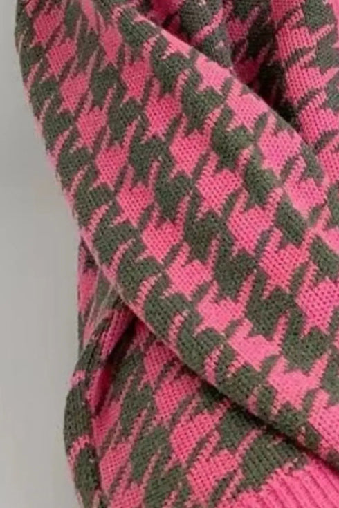 'Morraine' Checkered Long Sleeve Cardigan - Celes Fashion